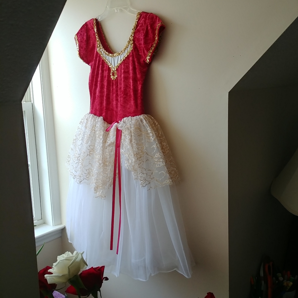 Star Styled, Adult M, Red & White, Princess, Ballet Dance Dress, Costume